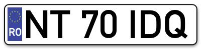 Placuta inmatriculare numar auto  NT-70-IDQ, NT 70 IDQ, NT70IDQ