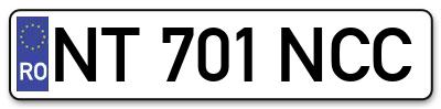 Placuta inmatriculare numar auto  NT-701-NCC, NT 701 NCC, NT701NCC
