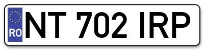 Placuta inmatriculare numar auto  NT-702-IRP, NT 702 IRP, NT702IRP