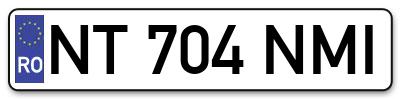 Placuta inmatriculare numar auto  NT-704-NMI, NT 704 NMI, NT704NMI