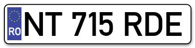 Placuta inmatriculare numar auto  NT-715-RDE, NT 715 RDE, NT715RDE