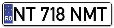 Placuta inmatriculare numar auto  NT-718-NMT, NT 718 NMT, NT718NMT