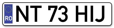 Placuta inmatriculare numar auto  NT-73-HIJ, NT 73 HIJ, NT73HIJ
