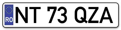 Placuta inmatriculare numar auto  NT-73-QZA, NT 73 QZA, NT73QZA