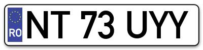 Placuta inmatriculare numar auto  NT-73-UYY, NT 73 UYY, NT73UYY