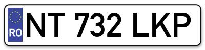 Placuta inmatriculare numar auto  NT-732-LKP, NT 732 LKP, NT732LKP