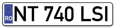 Placuta inmatriculare numar auto  NT-740-LSI, NT 740 LSI, NT740LSI
