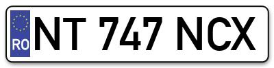 Placuta inmatriculare numar auto  NT-747-NCX, NT 747 NCX, NT747NCX