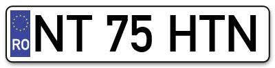 Placuta inmatriculare numar auto  NT-75-HTN, NT 75 HTN, NT75HTN