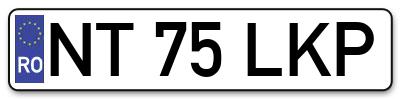 Placuta inmatriculare numar auto  NT-75-LKP, NT 75 LKP, NT75LKP