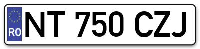 Placuta inmatriculare numar auto  NT-750-CZJ, NT 750 CZJ, NT750CZJ