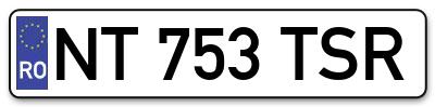 Placuta inmatriculare numar auto  NT-753-TSR, NT 753 TSR, NT753TSR
