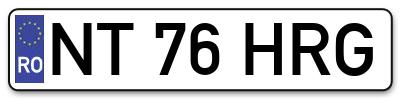 Placuta inmatriculare numar auto  NT-76-HRG, NT 76 HRG, NT76HRG