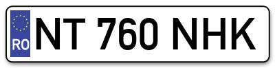 Placuta inmatriculare numar auto  NT-760-NHK, NT 760 NHK, NT760NHK