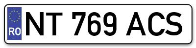 Placuta inmatriculare numar auto  NT-769-ACS, NT 769 ACS, NT769ACS