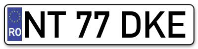 Placuta inmatriculare numar auto  NT-77-DKE, NT 77 DKE, NT77DKE