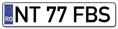 Placuta inmatriculare numar auto  NT-77-FBS, NT 77 FBS, NT77FBS