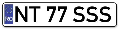 Placuta inmatriculare numar auto  NT-77-SSS, NT 77 SSS, NT77SSS