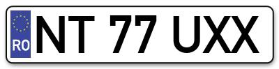 Placuta inmatriculare numar auto  NT-77-UXX, NT 77 UXX, NT77UXX