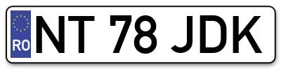 Placuta inmatriculare numar auto  NT-78-JDK, NT 78 JDK, NT78JDK