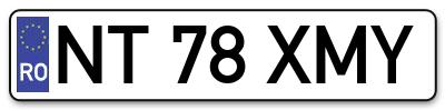 Placuta inmatriculare numar auto  NT-78-XMY, NT 78 XMY, NT78XMY