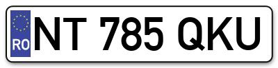 Placuta inmatriculare numar auto  NT-785-QKU, NT 785 QKU, NT785QKU