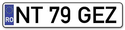 Placuta inmatriculare numar auto  NT-79-GEZ, NT 79 GEZ, NT79GEZ