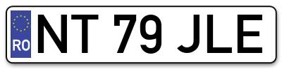 Placuta inmatriculare numar auto  NT-79-JLE, NT 79 JLE, NT79JLE