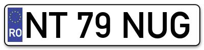 Placuta inmatriculare numar auto  NT-79-NUG, NT 79 NUG, NT79NUG