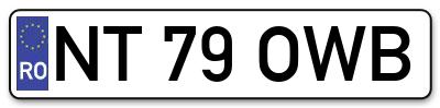 Placuta inmatriculare numar auto  NT-79-OWB, NT 79 OWB, NT79OWB
