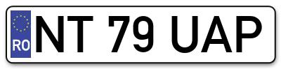 Placuta inmatriculare numar auto  NT-79-UAP, NT 79 UAP, NT79UAP