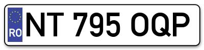 Placuta inmatriculare numar auto  NT-795-OQP, NT 795 OQP, NT795OQP