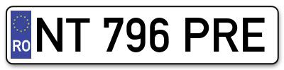 Placuta inmatriculare numar auto  NT-796-PRE, NT 796 PRE, NT796PRE