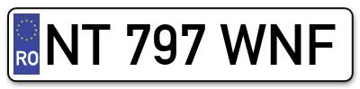 Placuta inmatriculare numar auto  NT-797-WNF, NT 797 WNF, NT797WNF