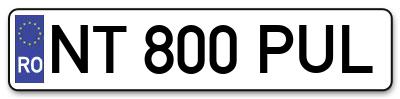 Placuta inmatriculare numar auto  NT-800-PUL, NT 800 PUL, NT800PUL