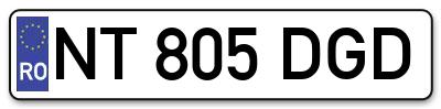 Placuta inmatriculare numar auto  NT-805-DGD, NT 805 DGD, NT805DGD