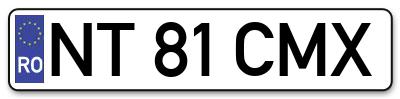 Placuta inmatriculare numar auto  NT-81-CMX, NT 81 CMX, NT81CMX