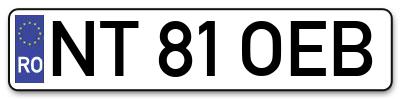 Placuta inmatriculare numar auto  NT-81-OEB, NT 81 OEB, NT81OEB