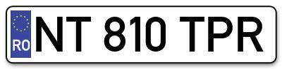 Placuta inmatriculare numar auto  NT-810-TPR, NT 810 TPR, NT810TPR