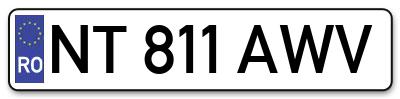 Placuta inmatriculare numar auto  NT-811-AWV, NT 811 AWV, NT811AWV