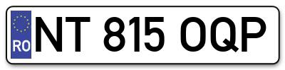 Placuta inmatriculare numar auto  NT-815-OQP, NT 815 OQP, NT815OQP