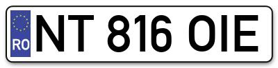 Placuta inmatriculare numar auto  NT-816-OIE, NT 816 OIE, NT816OIE