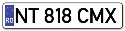 Placuta inmatriculare numar auto  NT-818-CMX, NT 818 CMX, NT818CMX