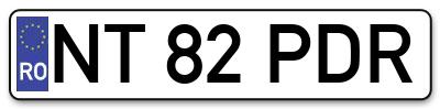 Placuta inmatriculare numar auto  NT-82-PDR, NT 82 PDR, NT82PDR