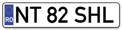 Placuta inmatriculare numar auto  NT-82-SHL, NT 82 SHL, NT82SHL