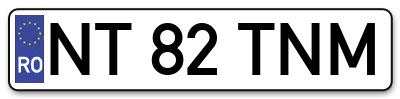 Placuta inmatriculare numar auto  NT-82-TNM, NT 82 TNM, NT82TNM