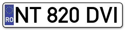 Placuta inmatriculare numar auto  NT-820-DVI, NT 820 DVI, NT820DVI
