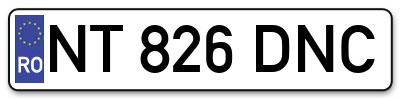 Placuta inmatriculare numar auto  NT-826-DNC, NT 826 DNC, NT826DNC