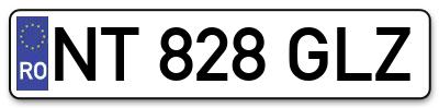Placuta inmatriculare numar auto  NT-828-GLZ, NT 828 GLZ, NT828GLZ