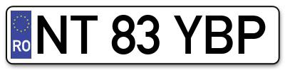 Placuta inmatriculare numar auto  NT-83-YBP, NT 83 YBP, NT83YBP
